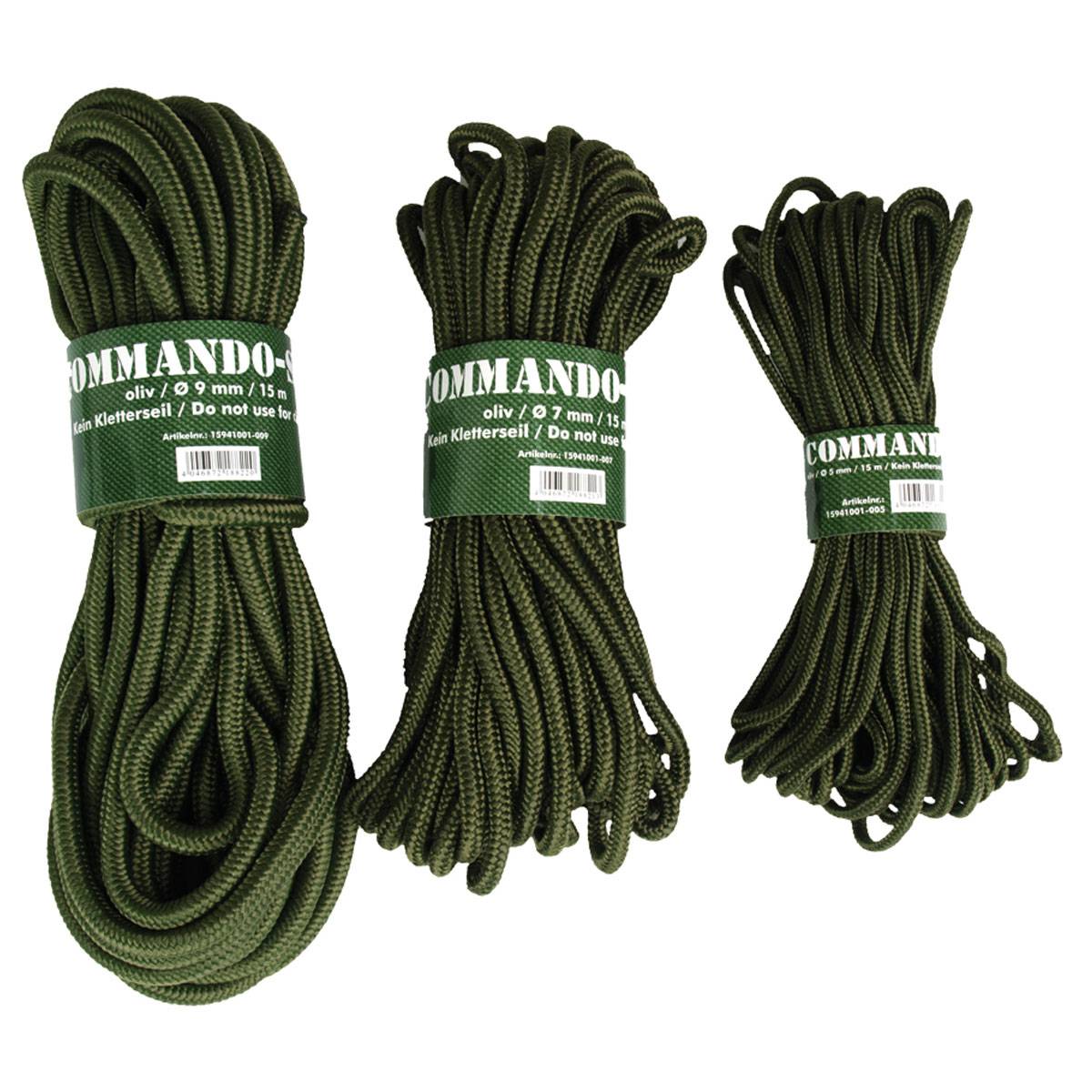 Lano Mil-TEC Commando-seil 7mm - 15m olivové-Poľovnícke potreby > Army oblečenie a doplnky > Army doplnky > Paracord