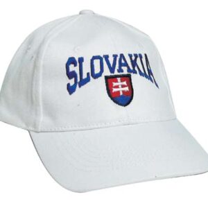 Šiltovka SLOVAKIA veľký nápis - bavlnená - biela