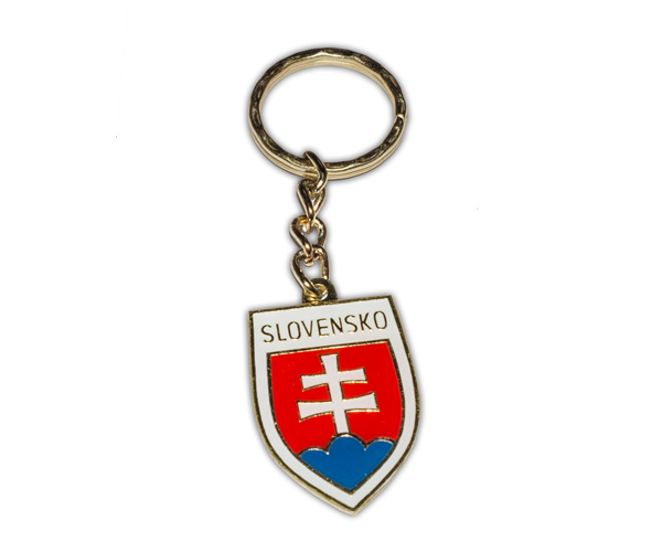 Prívesok na kľúče SVK veľký - bielo/zlatý