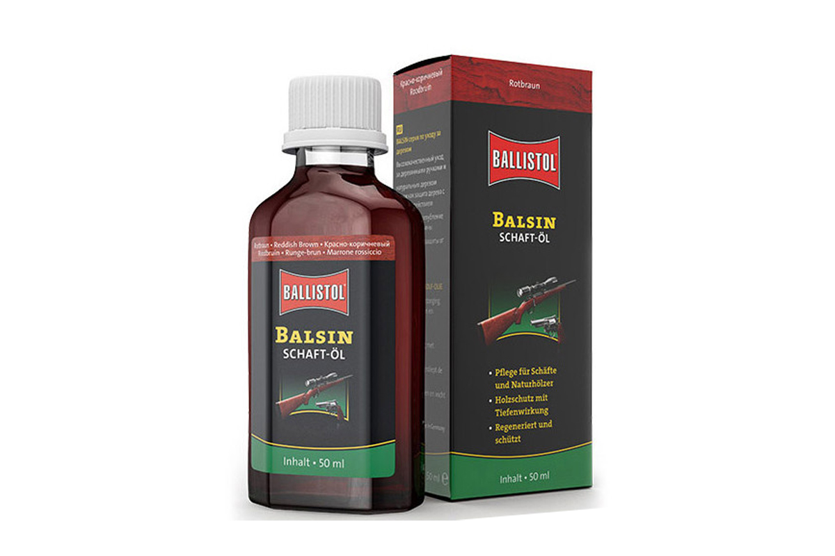 Ošetrujúci olej Balsin na pažbu červenohnedý – 50 ml-Poľovnícke potreby > Zbrane a strelivo > Doplnky pre zbrane > Čistenie zbraní