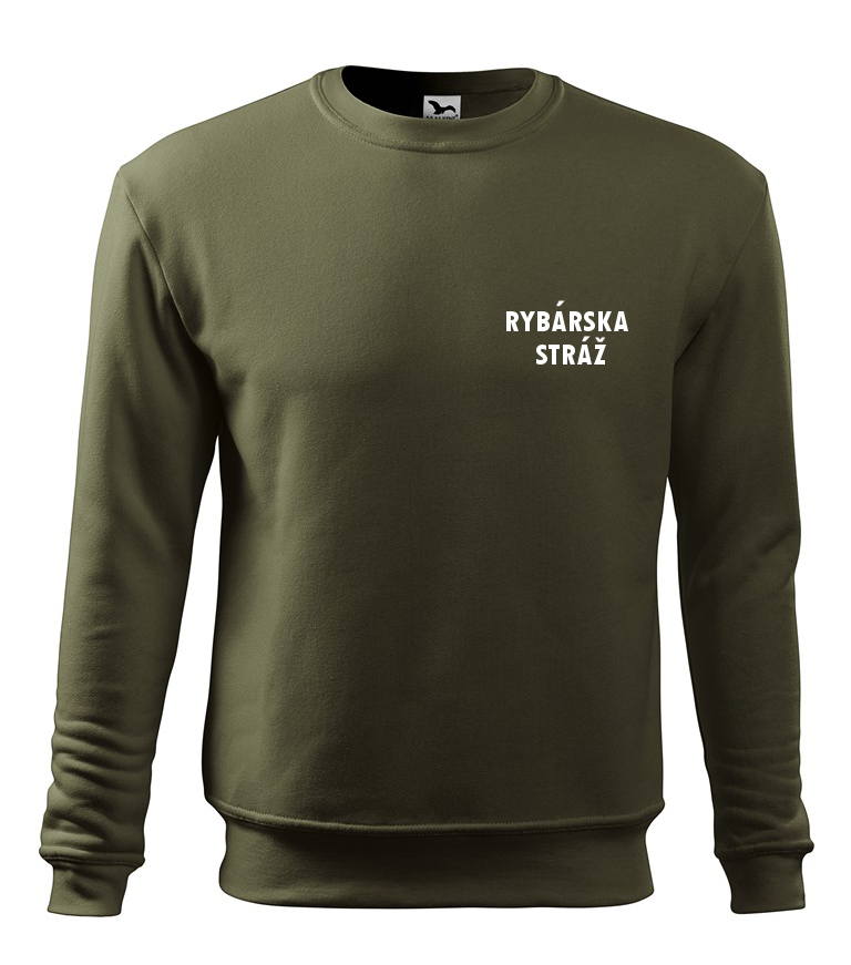 Mikina RYBÁRSKA STRÁŽ s bielym nápisom - military olivová