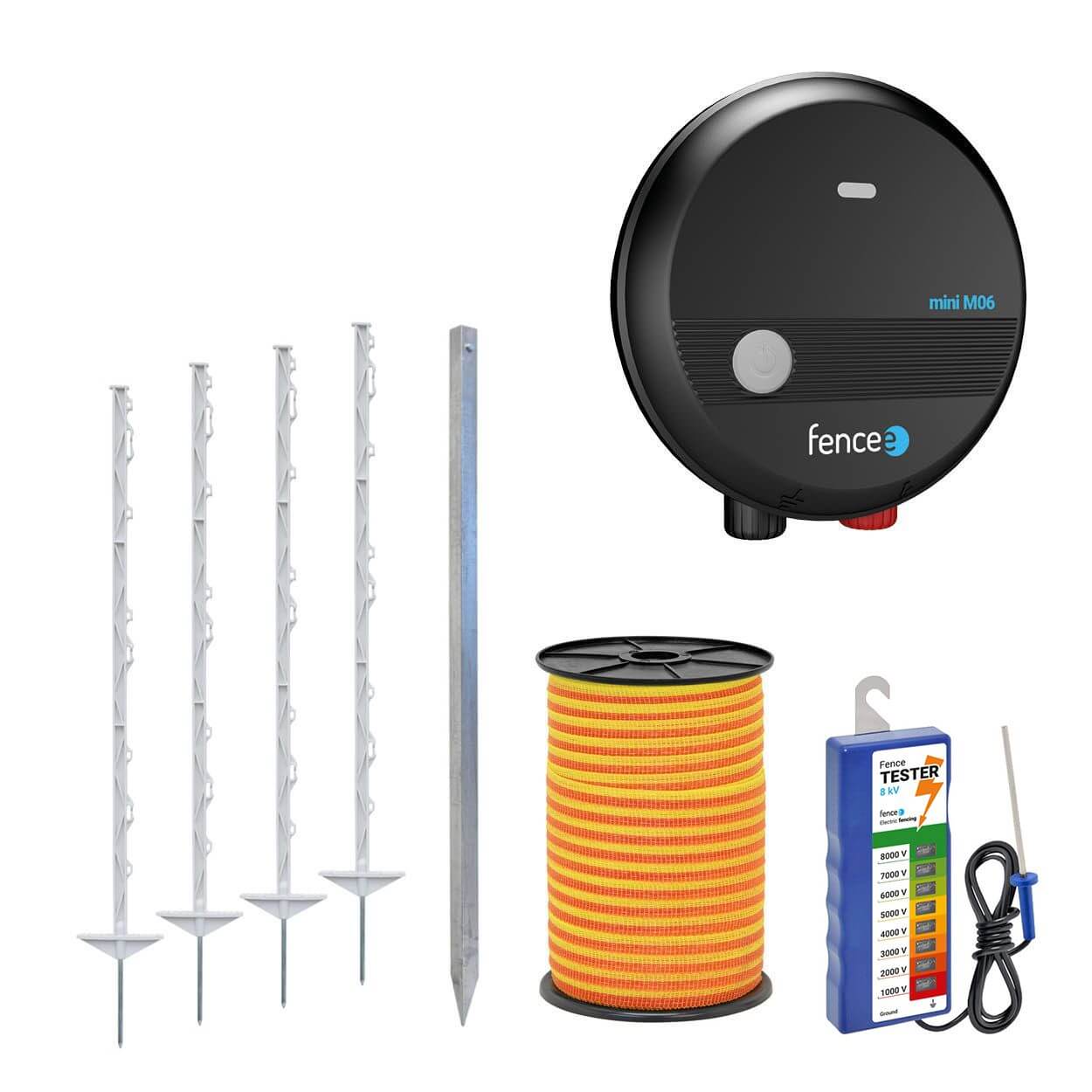 Set elektrického ohradníka FENCEE pre kone a psy – sieťový zdroj – páska 250 m-Poľovnícke potreby > Ostatné doplnky > Elektrické ohradníky Fencee > Generátory elektrického prúdu Fencee