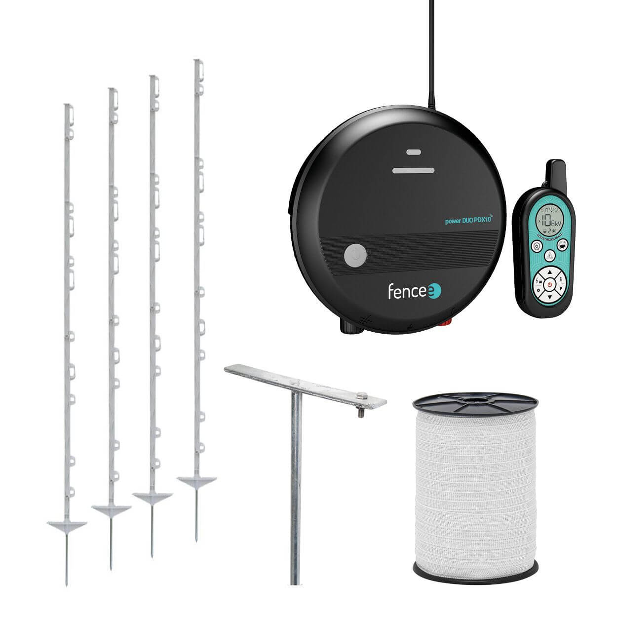 Set elektrického ohradníka FENCEE pre kone – kombinovaný RF generátor s diaľkovým ovládaním – páska 200 m-Poľovnícke potreby > Ostatné doplnky > Elektrické ohradníky Fencee > Generátory elektrického prúdu Fencee
