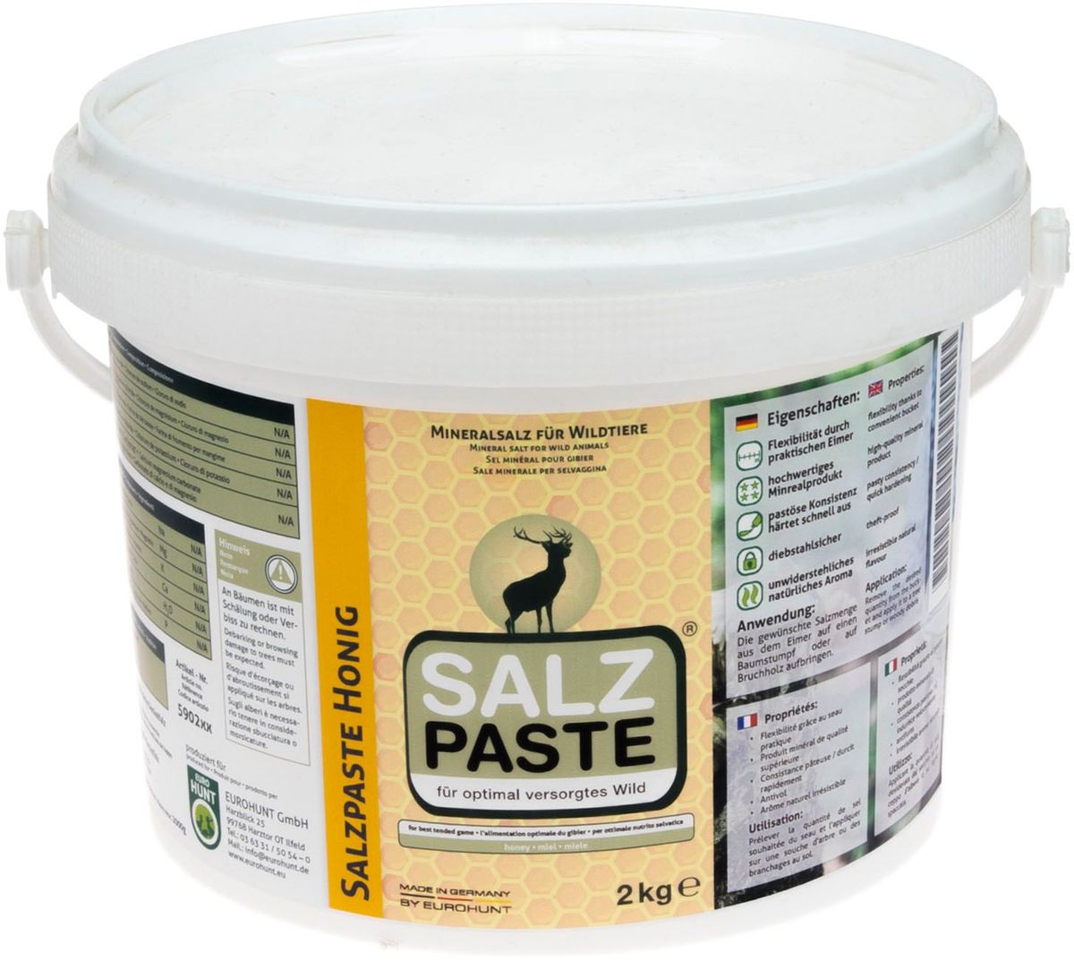 Soľná pasta med - 2kg vedierko-Poľovnícke potreby > Vnadidlá na zver