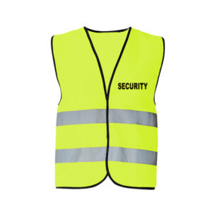 Vesta reflexná s potlačou SECURITY - žltá