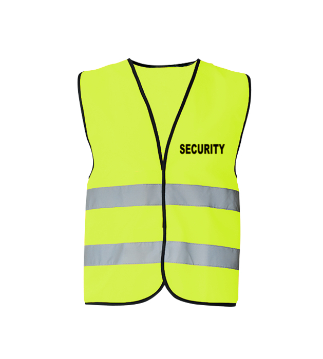 Vesta reflexná s potlačou SECURITY - žltá