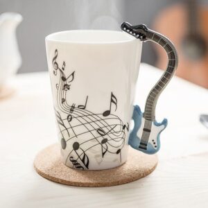 Hudobný hrnček - modrá gitara – tip na darček