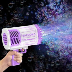 Pištoľ na bubliny s LED svetlom Bazooka – tip na darček