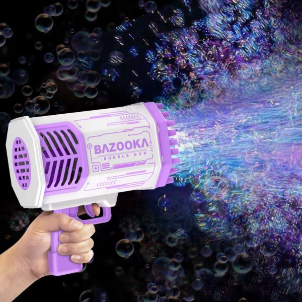 Pištoľ na bubliny s LED svetlom Bazooka – tip na darček