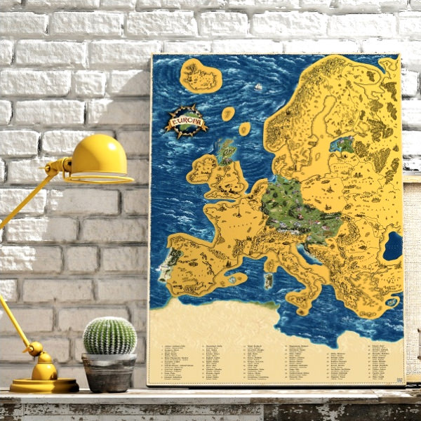 Stieracia mapa Európy Deluxe – tip na darček
