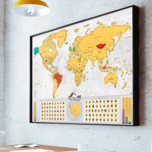 Stieracia mapa sveta Deluxe Blanc edícia - zlatá – tip na darček