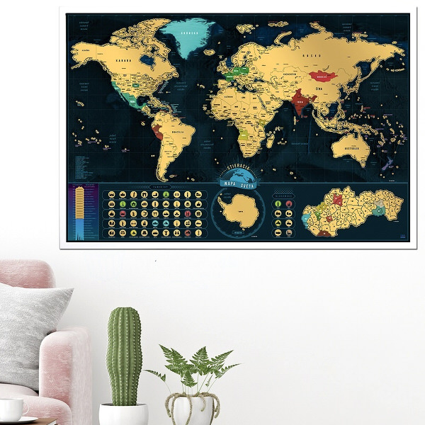 Stieracia mapa sveta Deluxe (slovenská verzia) – tip na darček