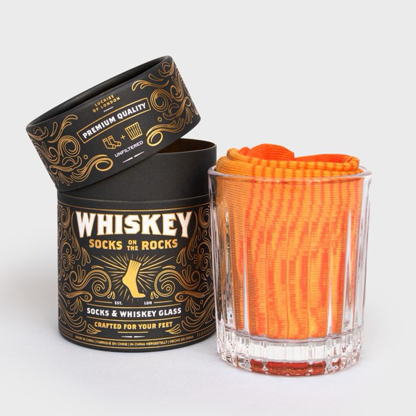Whisky set - pohár a ponožky – tip na darček